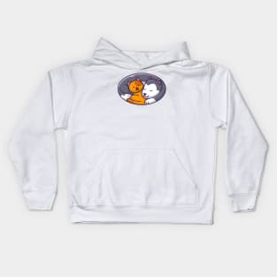 Cute Cat And Dog Sleeping Logo Kids Hoodie